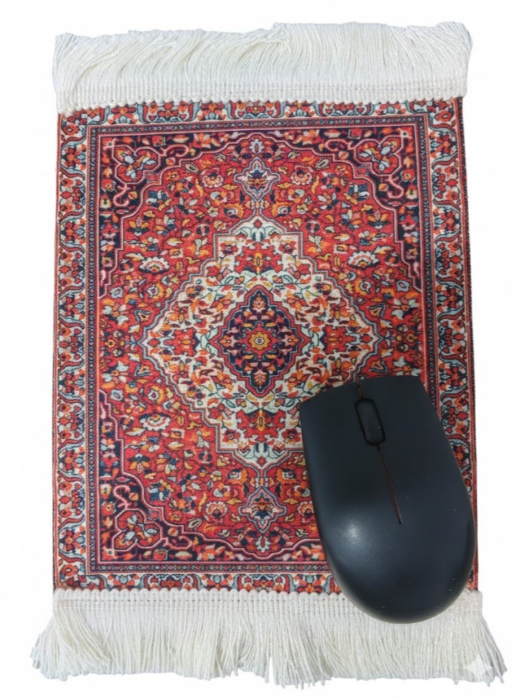 Droplyte Persian Carpet Style Coasters Mouse Pad Oriental Vintage Bohemian Rug Desk Pad Miniature Mouse Mat Coaster Table Décor for Office Home - Image 2